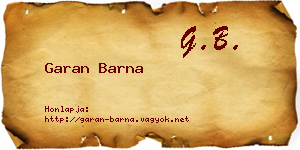 Garan Barna névjegykártya