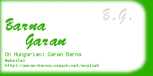 barna garan business card